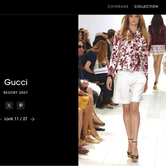 Gucci 2007 Resort Collection Runway Flora Print Blazer Jacket size 44 Small - Picture 14 of 16